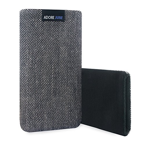 Adore June Business Funda para Huawei P30 Pro Material Característico [Tejido en Espiga] Efecto Limpiador de Pantalla para Huawei P 30 Pro, Gris/Negro