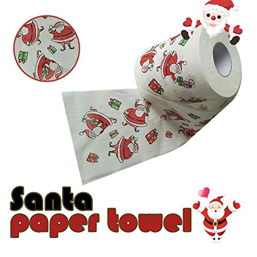 Adornos navideños,Decoraciones navideñas,Papel de Rollo de patrón de Navidad Interesante Papel higiénico Mesa Cocina Papel Toalla por Lunule