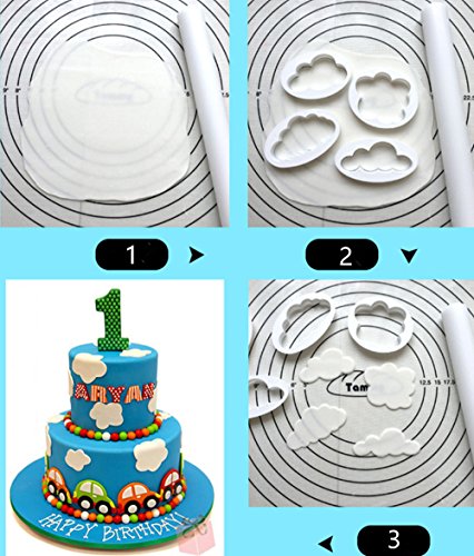 Affe 5 pcs blanco nube decoración de pasteles molde cortador de galletas para hornear herramientas Sugarcraft repostería herramientas accesorios de cocina