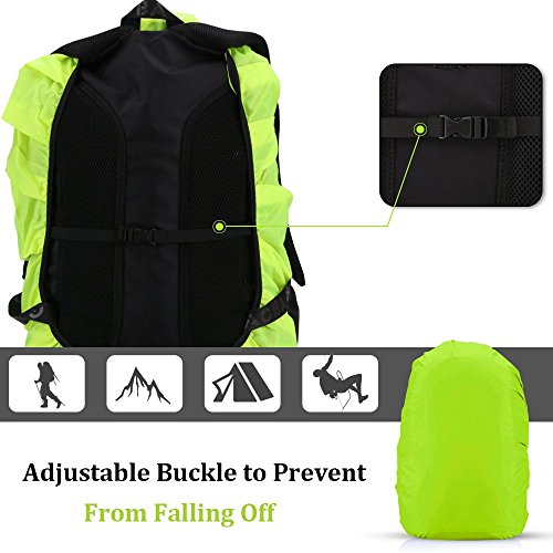 AGPTEK 2 * Fundas Impermeable para Mochila con Bolsa de Almacenamiento y Hebillas Ajustable, para Camping, Senderismo etc, Verde, M (26-40L)