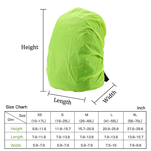 AGPTEK 2 * Fundas Impermeable para Mochila con Bolsa de Almacenamiento y Hebillas Ajustable, para Camping, Senderismo etc, Verde, M (26-40L)