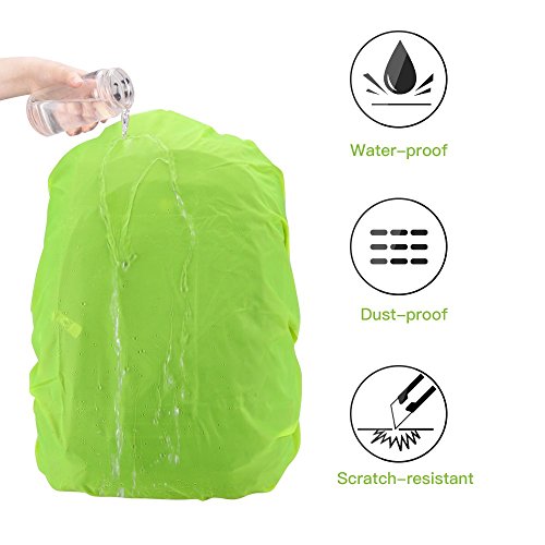 AGPTEK 2 * Fundas Impermeable para Mochila con Bolsa de Almacenamiento y Hebillas Ajustable, para Camping, Senderismo etc, Verde, M (26-40L)