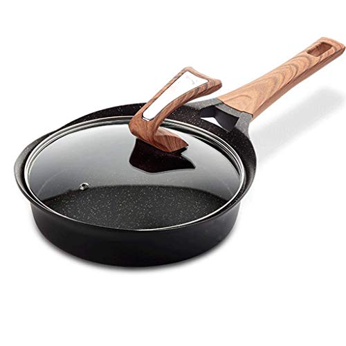 AGWa Antiadherente cacerola del saltar cubierto con tapa de vidrio templado - Capacidad para Stir fritada o Como Cacerola - Saltee antiadherente y sartén - Deep grande y resistente al horno - Negro,2