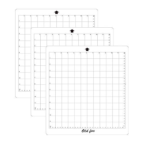 Aibecy- Alfombrilla de corte de repuesto para máquina de plotter de corte estándar de 12 pulgadas por 12 pulgadas con rejilla de medición para silhouette Cameo 12in * 12in 3 pcs