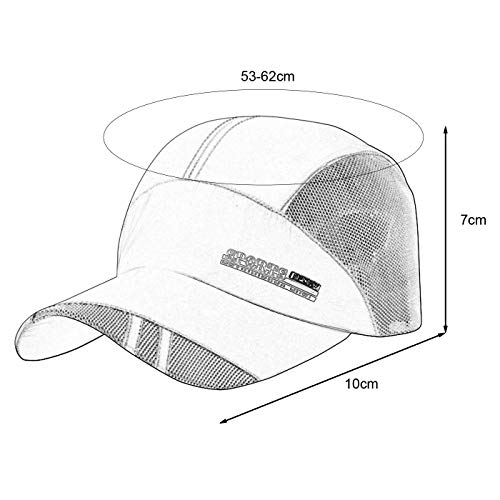 AIEOE - Gorra de Béisbol para Sol para Hombre Gorros Deportivos Transpirables para Verano Playa Beach Sombrero Secado Rápido Hombres para Montañismo Ciclismo - Gris