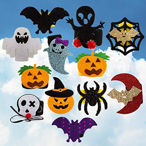 AIEX Paquete de 12 Golpear Las Pulseras Bofetada De Halloween Pulsera Araña Calabaza Bofetada Fantasma Alzacuello para niños y niñas Fiesta de cumpleaños Favores de Pascua de Halloween