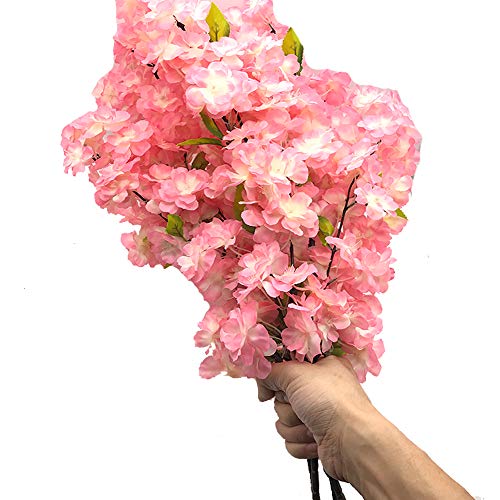 Aisamco 4 Pack Artificial Flor de Cerezo Ramas Flores Seda Melocotón Arreglos Florales 39 Pulgadas en Alto para la Boda Casa Decoración Floral