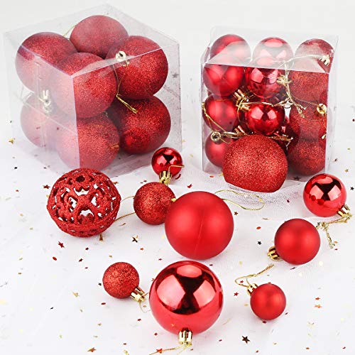 Aitsite Bolas de Navidad 6 cm Bolas de árbol de Navidad Adorno de Pared Colgante de Pared Adornos Decoraciones Árbol Bolas Decorativas Boda de Fiesta Suministro Hogar Decoraciones para Festivales