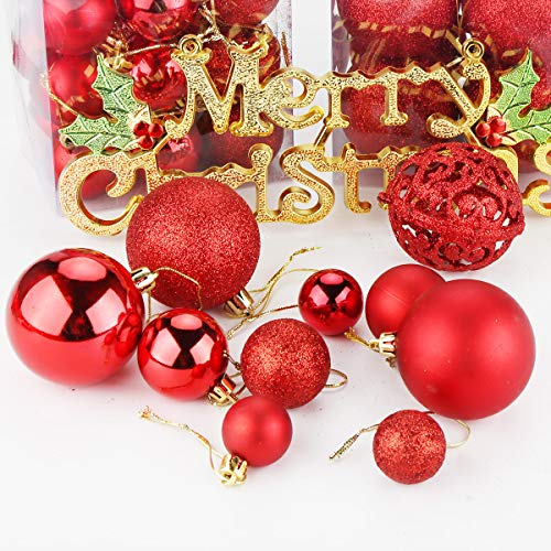 Aitsite Bolas de Navidad 6 cm Bolas de árbol de Navidad Adorno de Pared Colgante de Pared Adornos Decoraciones Árbol Bolas Decorativas Boda de Fiesta Suministro Hogar Decoraciones para Festivales