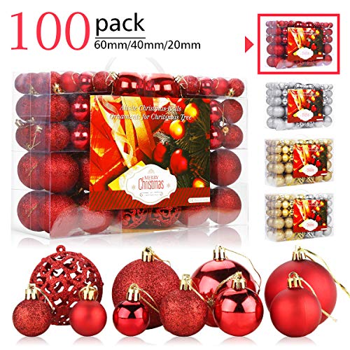 Aitsite Bolas de Navidad 6 cm Bolas de árbol de Navidad Adorno de Pared Colgante de Pared Adornos Decoraciones Árbol Bolas Decorativas Boda de Fiesta Suministro Hogar Decoraciones para Festivales