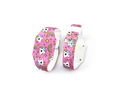 AIUIN 1X Reloj Inteligente de Niño LED de Silicona Patrón del Arco Iris Unicornio Regalo de Estudiante Relojes de Pulsera (Estilo 1)