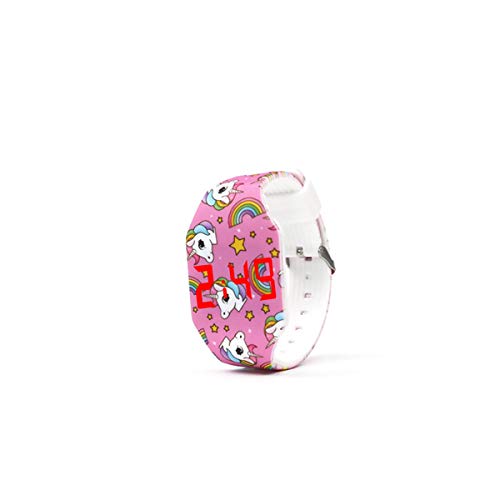 AIUIN 1X Reloj Inteligente de Niño LED de Silicona Patrón del Arco Iris Unicornio Regalo de Estudiante Relojes de Pulsera (Estilo 1)