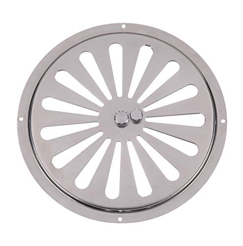 Ajuste Aire Vent Inox Circular, Bajo Perfil Circular Rejilla de Ventilación Acero Inoxidable No Magnético, Rejilla de Entrada de Salida de Air Convección. Diámetro 19,5 cm