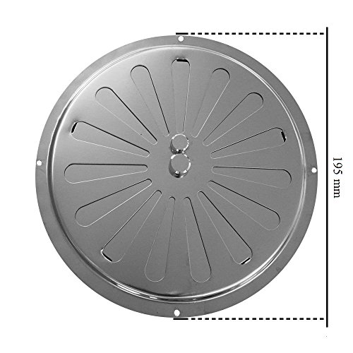 Ajuste Aire Vent Inox Circular, Bajo Perfil Circular Rejilla de Ventilación Acero Inoxidable No Magnético, Rejilla de Entrada de Salida de Air Convección. Diámetro 19,5 cm