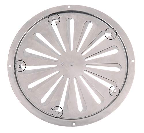 Ajuste Aire Vent Inox Circular, Bajo Perfil Circular Rejilla de Ventilación Acero Inoxidable No Magnético, Rejilla de Entrada de Salida de Air Convección. Diámetro 19,5 cm