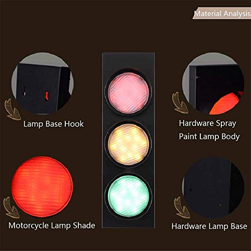 AKBOY Lámpara de Pared de Semáforo LED Decorativo de Interior, Traffic Light Apliques de Pared con Interruptor y Enchufe Señales de Tráfico, Retro Industrial Restaurante Dormitorio Bar Luces de Pared