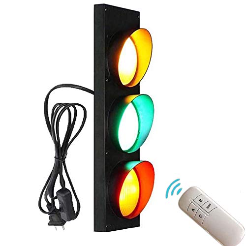 AKBOY Lámpara de Pared de Semáforo LED Decorativo de Interior, Traffic Light Apliques de Pared con Interruptor y Enchufe Señales de Tráfico, Retro Industrial Restaurante Dormitorio Bar Luces de Pared