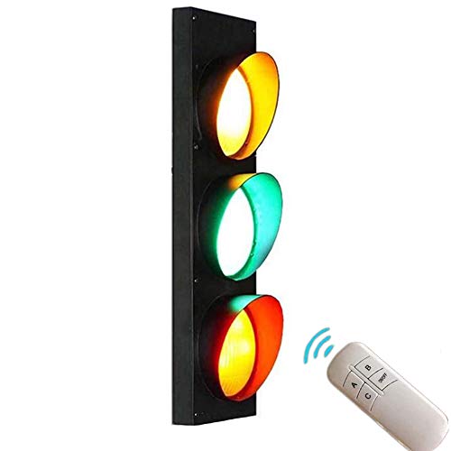 AKBOY Traffic Light Bañadores de Pared con Control Remoto, Restaurante Cafe Bar Advertencia Lámpara de Pared LED Interior Iluminación Decorativa Semáforo con Interruptor Luz de Pared, 5W*3