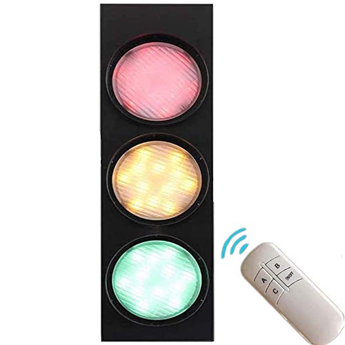 AKBOY Traffic Light Bañadores de Pared con Control Remoto, Restaurante Cafe Bar Advertencia Lámpara de Pared LED Interior Iluminación Decorativa Semáforo con Interruptor Luz de Pared, 5W*3