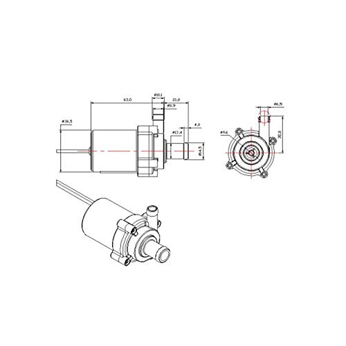 Akozon Micro Bomba de agua sin escobillas 12V DC 6W Ultra silencioso,para equipo médico, acuario, fuente