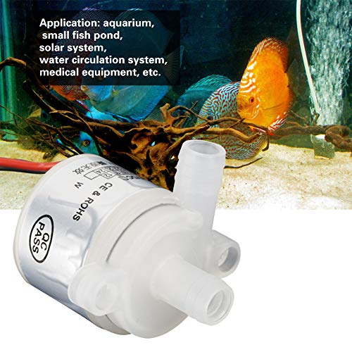 Akozon Micro Bomba de agua sin escobillas 12V DC 6W Ultra silencioso,para equipo médico, acuario, fuente