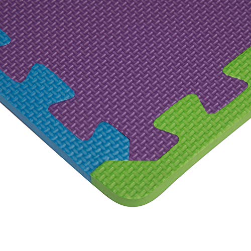 Alfombra de Juegos Edukit de Espuma EVA; 12 Piezas y 14 Bordes; 30 x 30cm; Baldosas Puzzle Multicolores – Una zona de juegos para bebés y niños brillante y segura