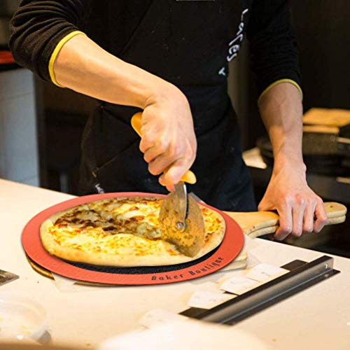 Alfombrilla de silicona para pizza perfecta para hornear tartas, resistente al calor reutilizable antiadherente, malla de vapor perforada para pan galletas repostería (12 pulgadas, naranja, redonda)