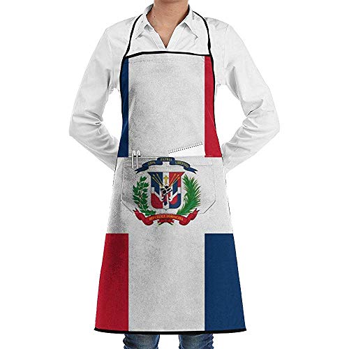 alice-shop República Dominicana Bandera Delantal para Hornear Divertido Novedad Cocinar Chef Regalo para Hombres y ndash