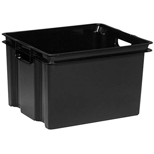 Allibert 191135 - Caja de almacenaje (Polipropileno, 36,3 x 42,5 x 26,3 cm), Color Negro