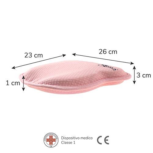 Almohada para Bebe para plagiocefalia desenfundable (con dos forros) para prevenir-curar la Cabeza Plana in Memory Foam Antiasfixia - KoalaBabycare® - Perfect Head - Rosa