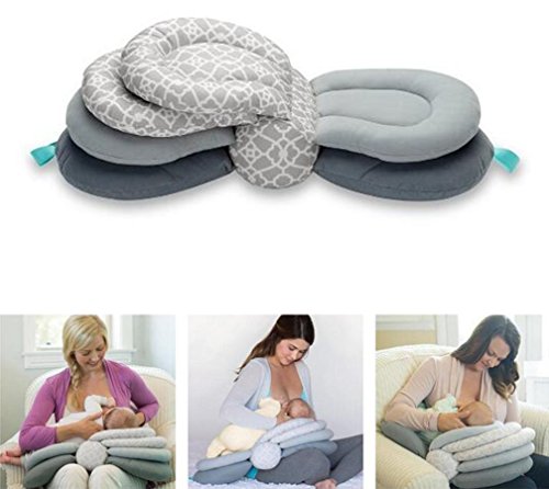 Almohadas para lactancia materna, altura ajustable, color gris