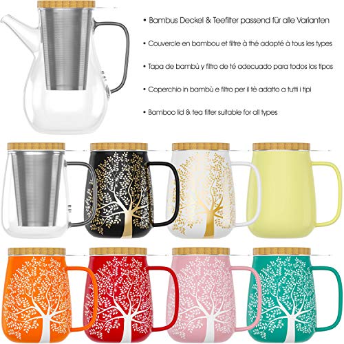 Amapodo - Taza de café grande de porcelana con asa (600 ml), color naranja