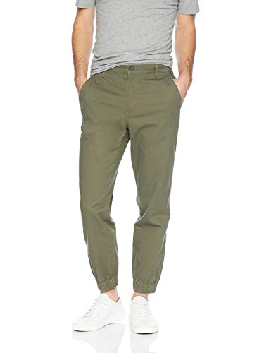 Amazon Essentials - Pantalones deportivos de corte recto para hombre, Verde oliva, US M (EU M)