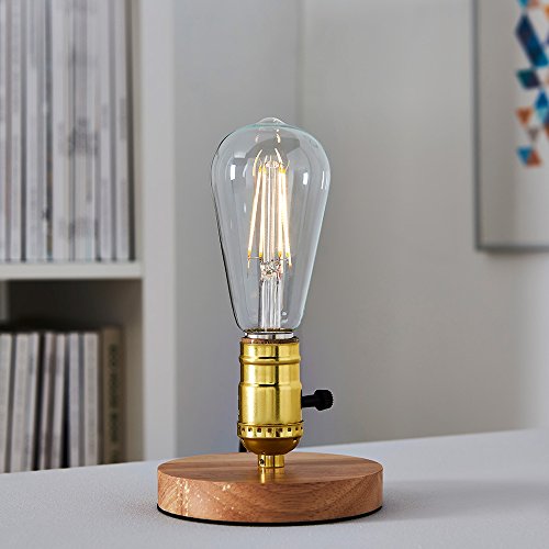 AmazonBasics Bombilla LED Esférica E27 Vintage Edison, ST64, 7W (equivalente a 60W), Filamento - 2 unidades