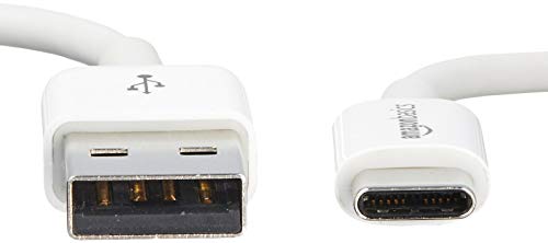 AmazonBasics - Cable USB tipo C a USB-A 2.0 macho (0.9 m), color blanco