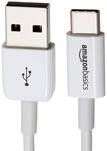 AmazonBasics - Cable USB tipo C a USB-A 2.0 macho (0.9 m), color blanco