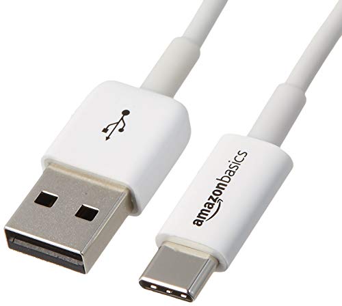 AmazonBasics - Cable USB tipo C a USB-A 2.0 macho (0.9 m), color blanco