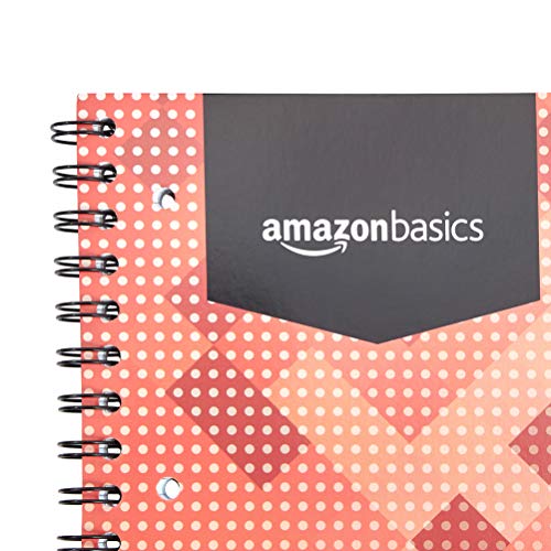 AmazonBasics - Cuaderno escolar, 160 hojas, tamaño A4, 70 gsm, 5 unidades