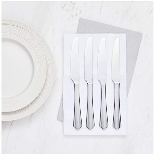 AmazonBasics – Cuchillos de mesa de acero inoxidable con borde ondulado, juego de 12