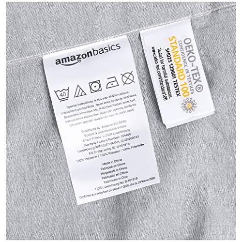 AmazonBasics - Juego de ropa de cama con funda de edredón, de microfibra, 200 x 200 cm, Azul marino claro