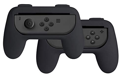 AmazonBasics - Kit de empuñaduras para mandos Joy-Con de Nintendo Switch - Negro