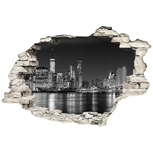 Ambiance Sticker Adhesivos con Efecto 3D, diseño de Nueva York Skyline – Decoración de Pared con diseño de atrapasueños para Dormitorio y salón – 60 x 90 cm