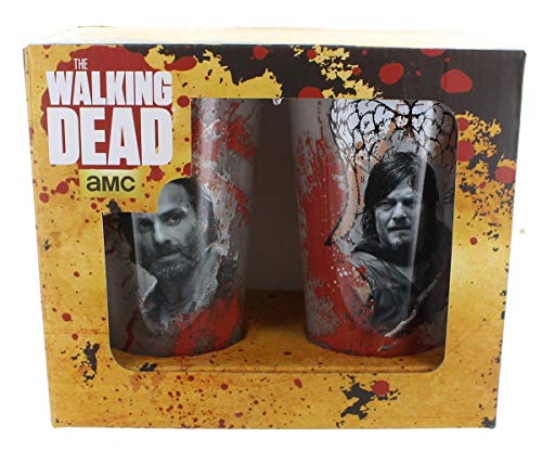 AMC The Walking Dead - Juego de 2 vasos de pinta oficiales para regalo de 500 ml