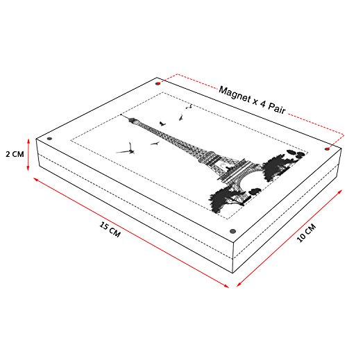 AMEITECH Marcos de acrílico, 10 x 15 cm Conjunto de Bloques de Doble Cara Transparente, Marco de Fotos magnético sin Marco de Escritorio - Paquete de 2