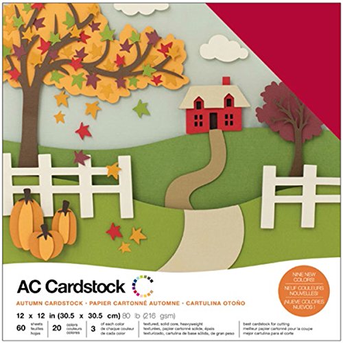 American Crafts cartulina 376987 Variety Pack Otoño 60 Hojas de cartulina 12 x 12 "