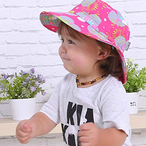 Ami & Li tots Bebé Sombrero de Sol Impermeable Ajustable Al Aire Libre Bob Melocotón Senderismo Cámping para Niña Niño Infantil Niños Pequeños UPF 50- M:Flores y Matryoshka