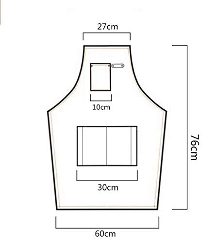 A.Monamour Delantal De Lona con Tiras Cruzadas Ajustables Negras con Bolsillos para Artesanos Pintor, Jardinería, Cocina, Trabajo, Mujeres Hombres