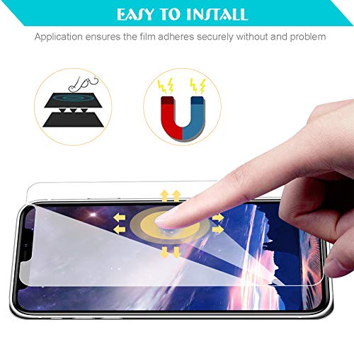 Amonke Funda para iPhone X iPhone Xs Silicona Transparente TPU + 2 Pcs Protector de Pantalla para iPhone X iPhone Xs Cristal Templado