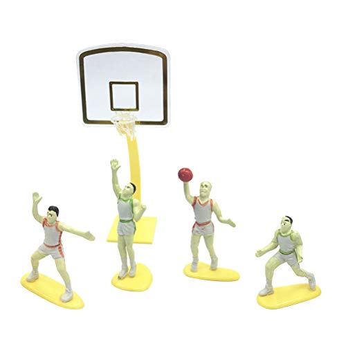 Amosfun Cake Topper Forma de Baloncesto de plástico con Forma de Canasta con decoración de aro de Baloncesto para Hornear en casa para la Fiesta de cumpleaños