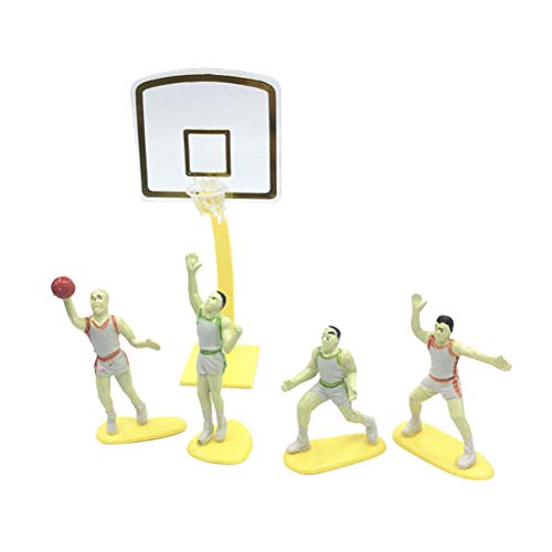 Amosfun Cake Topper Forma de Baloncesto de plástico con Forma de Canasta con decoración de aro de Baloncesto para Hornear en casa para la Fiesta de cumpleaños